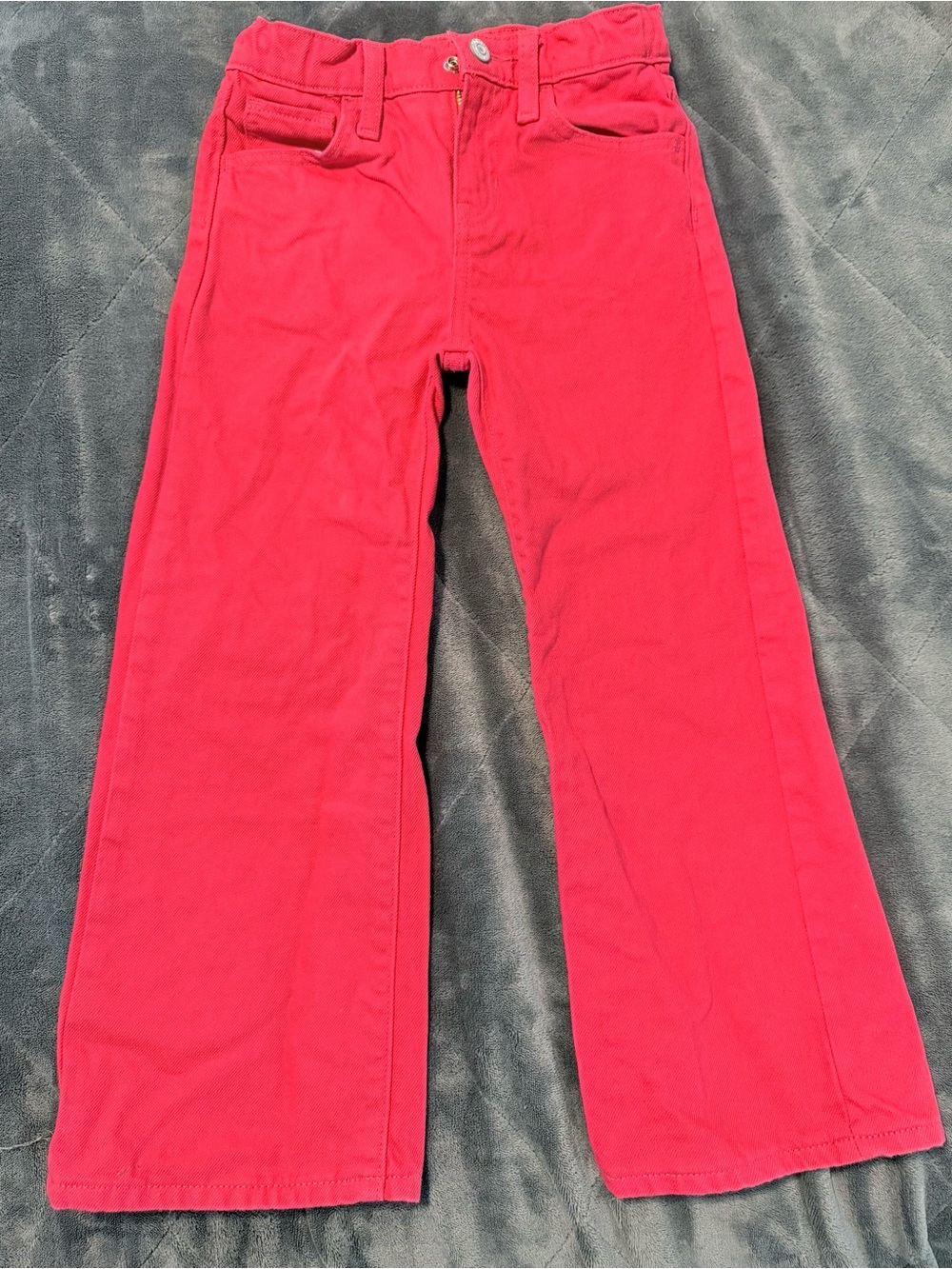 Girls strawberry Red wide-Leg Pants